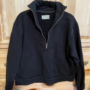 Everlane Black Track Half-Zip Quarter Zip!